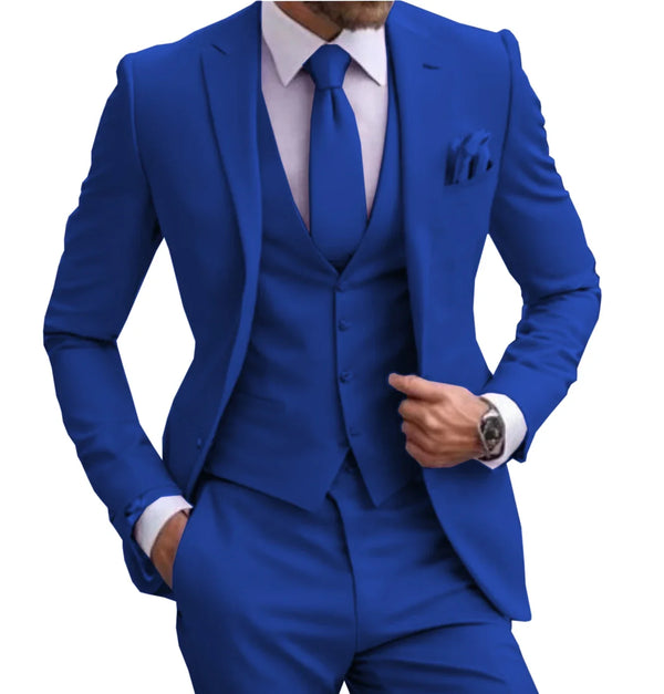 Stylish flat-front pants of the lilac suit, emphasizing the tailored fit.