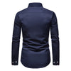 Classic Men's White Long Sleeve Polo Shirt with stand collar, single-breasted closure, perfect for business casual and all se