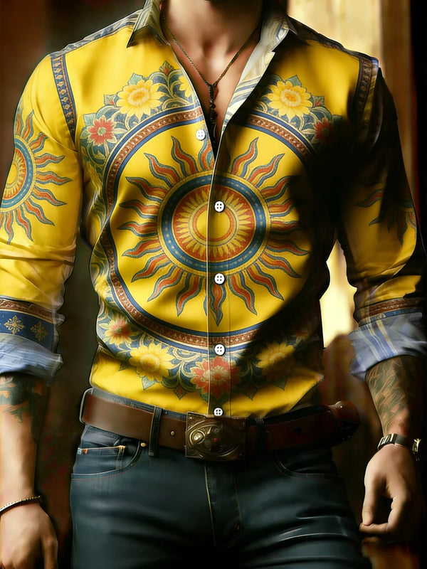 Detail of luxurious silk-polyester blend fabric in men's stylish shirt.