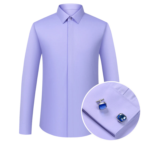 Elegant wrinkle-resistant French cuff dress shirt with coordinating cufflinks for power dressing