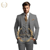 Elegant Men's 3-Piece Wedding Suit Set with notch lapel, slim fit jacket, vest, and trousers for formal events.