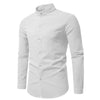 Comfortable 100% cotton men's shirt featuring elevated stand collar styling