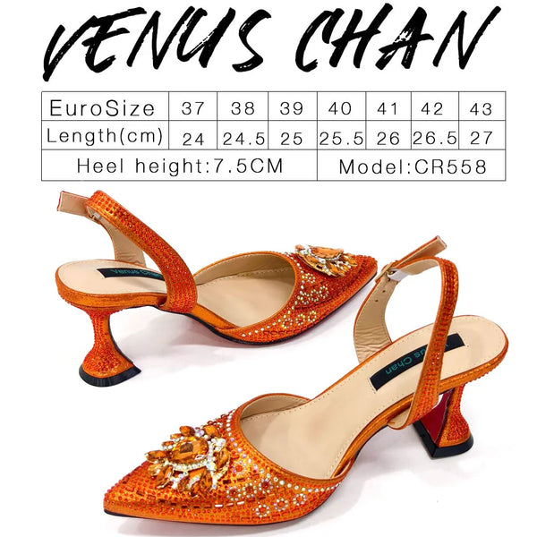 Square heel sandals with eye-catching crystal embellishments for special occasions