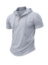 Slim Fit Hooded Men's Gym T-Shirt in quick-dry polyester, perfect for workouts and casual outings, stylish and breathable.