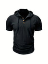 Slim Fit Hooded Men's Gym T-Shirt in quick-dry polyester, perfect for workouts and casual outings, stylish and breathable.