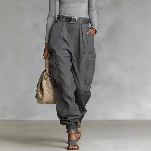 High-waist overalls for women with multiple pockets and breathable regular fit construction