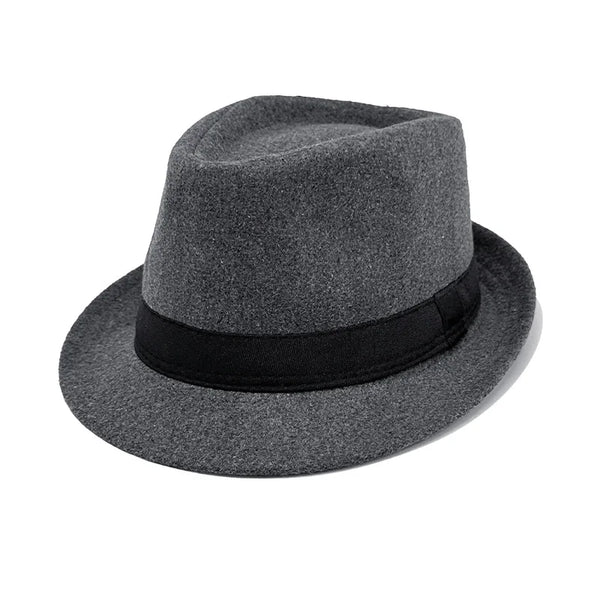 Elegant black hat, enhancing your winter wardrobe.