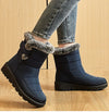 Chic women's waterproof winter boots with plush lining, low heel, and durable design for stylish cold-weather comfort.