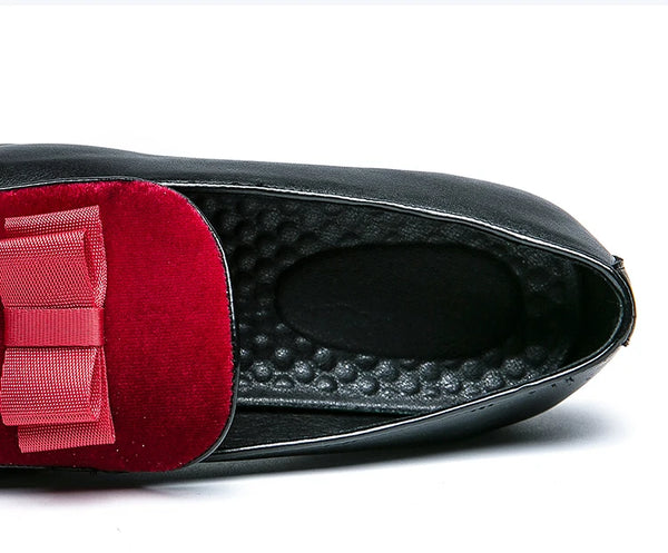 Leather dress loafers for men paired with smart-casual ensemble