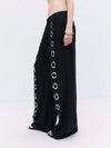 Gender-neutral drawstring pants with Y2K hollow accents and ankle-length cut for versatile street fashion