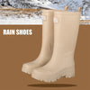 Chic waterproof women's ankle rain boots with non-slip outsole, perfect for rainy days and outdoor events.