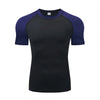 Men's breathable compression fitness t-shirt in black, perfect for workouts, running, and casual wear with moisture-wicking f