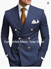 Model showcasing a tailored menswear suit, perfect for year-round occasions.