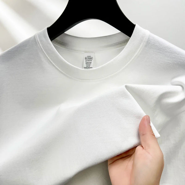 Breathable 100% cotton solid tee for warm weather