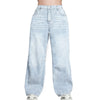 Y2K style light wash jeans that combine comfort and trendy fashion.