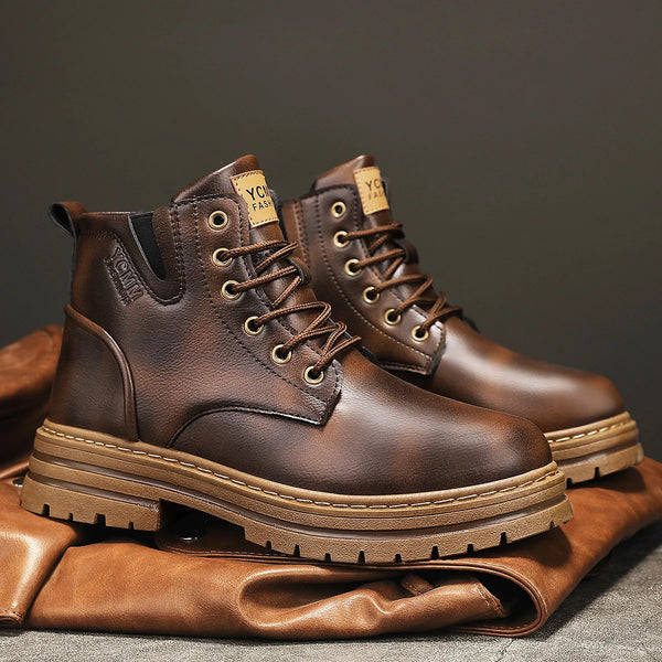 Urban Trailblazer Boots in sleek black with anti-slip technology for secure footing.