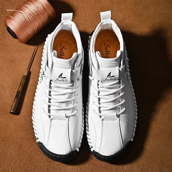 Men's casual footwear with handcrafted leather craftsmanship