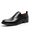 Professional black Oxford flats in genuine leather for business attire