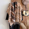 Cashmere-feel scarf in rich burgundy, adding a pop of color to winter outfits.