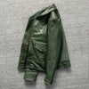 Men's slim fit leather jacket featuring luxurious cashmere lining for warmth.