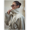 Chic khaki trench with protective stand collar and wrinkle-resistant fabric
