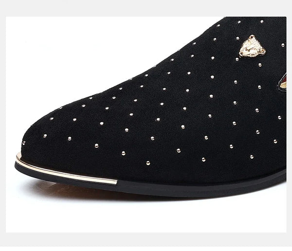 Close-up of the plush fabric insole in men's loafers, providing superior comfort.