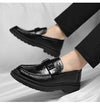 Premium leather slip-on loafers in black, perfect for formal occasions.