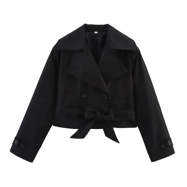 Classic double-breasted trench with flattering waist belt