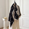 Winter's Whisper: Luxe Cashmere Shawl with Artful Florals