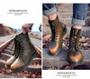 Waterproof technology in black leather boots for dry feet.