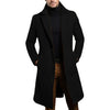 Elegant men's trench coat with stand collar and buckles, perfect for casual and formal occasions, made from durable polyester