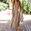 Effortless pullover maxi dress with flattering V-neck and flowing design