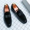 Detail of men's loafer showing breathable leather and secure fit design