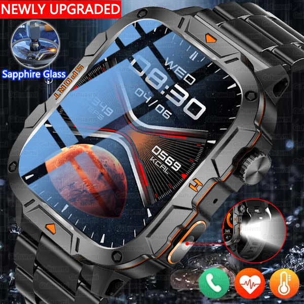 Black Precision Touch Smartwatch with AMOLED display and sleek design.