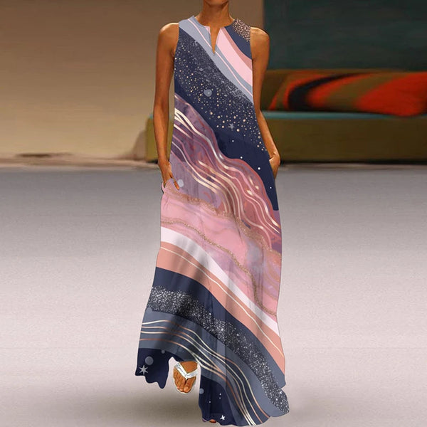 Effortless Elegance V-Neck Chiffon Maxi Dress