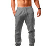 Full-length linen cotton pants with moisture-wicking natural fibers