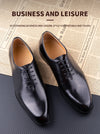 Genuine leather lace-up shoes for men in timeless black finish