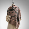 Chic dual-tone cashmere-feel winter scarf in soft polyester for women.