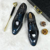 Side view of stylish leather Oxfords featuring a precise lace-up closure.