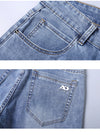 Premium blue denim jeans with reliable zipper closure