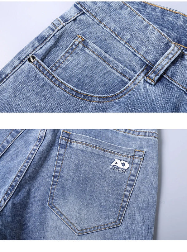 Premium blue denim jeans with reliable zipper closure