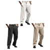Elegant men's straight fit suit pants in solid colors, crafted from a polyester-cotton blend for comfort and style.