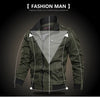 Men's Tactical Military Jacket in cotton windbreaker style, featuring multiple cargo pockets and a stand collar for outdoor a