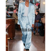 Elegant Men's Satin Two-Piece Suit in casual fit, perfect for business or casual events, crafted from cotton and polyester bl