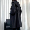 Stylish men's mid-length trench coat with hood, big pockets, windproof, perfect for autumn and spring outdoor activities.