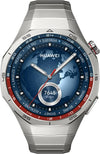 Close-up of the Huawei Watch GT 5 Pro displaying real-time mapping and stress tracking.