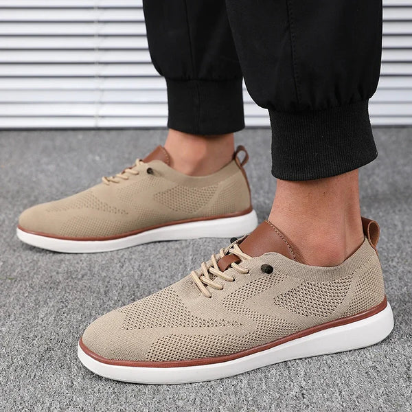 All-day comfort walking shoes featuring air mesh knitted upper and cushioned EVA insole