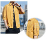 Stylish Harajuku-Inspired Men's Casual Shirt in solid color, lightweight polyester, perfect for urban street fashion and casu