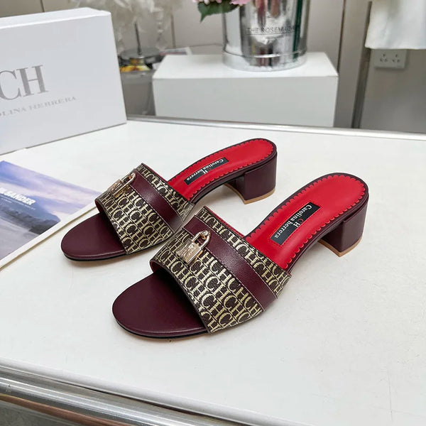 Vintage-inspired low heel sandals perfect for pairing with skirts and cropped jeans