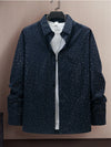 Stylish Gold Print Men's Casual Shirt with single-breasted design, perfect for all-season wear and versatile outfits.